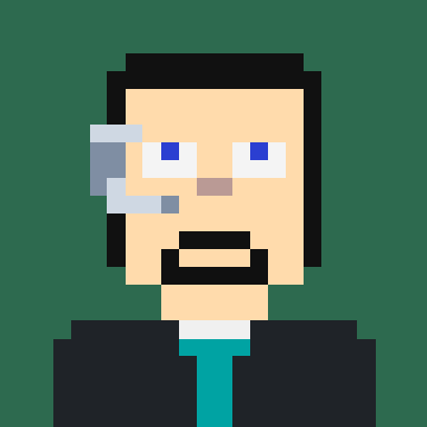 Pixel art portrait of the developer